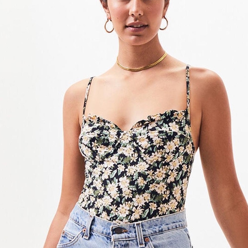 Motel Rocks Dolls Kill Floral Bodysuit Sz M